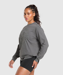 Back Gains Graphic Long Sleeve Top - Graphite Grey