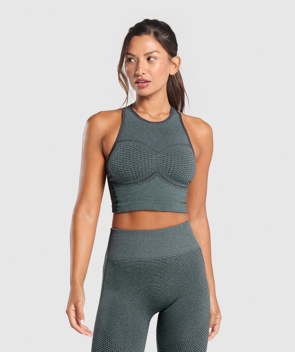 Sport Seamless Cropped Tank - Victory Green/Discipline Green