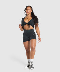Gains Seamless Crop Top - Black