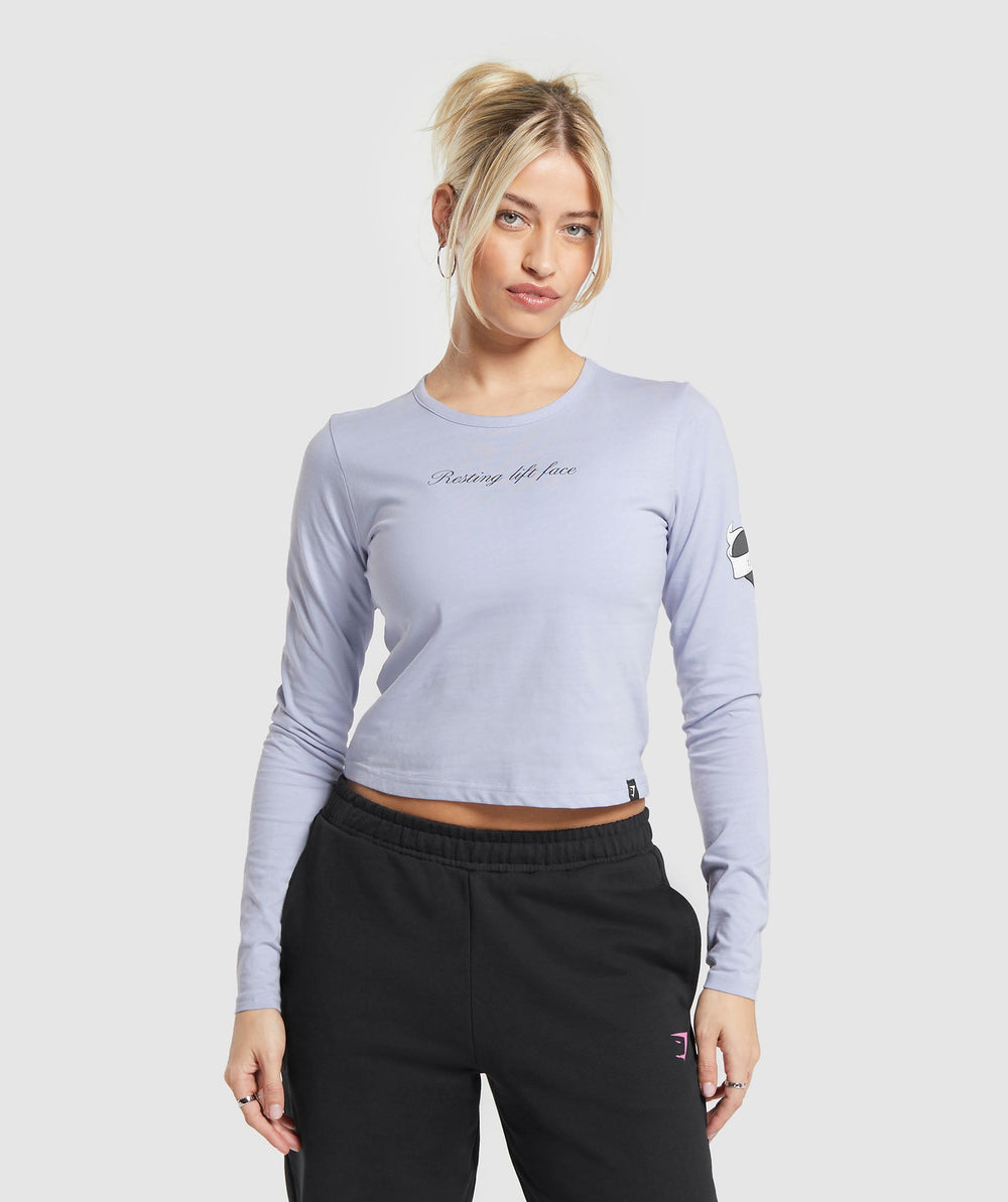Tattoo Midi Long Sleeve T-Shirt - Silver Lilac