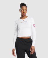 Tattoo Midi Long Sleeve T-Shirt - White