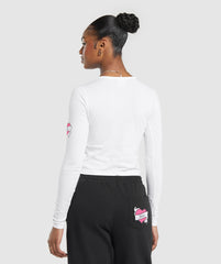 Tattoo Midi Long Sleeve T-Shirt - White