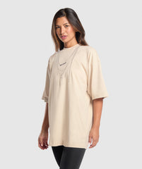 Elevate Chain Oversized T-Shirt - Cream Beige