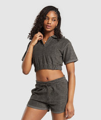 Monogram Towel Crop Top - Strength Green