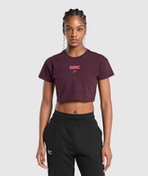 Running Graphic Crop Top - Depth Purple