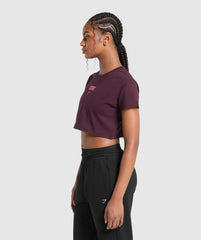 Running Graphic Crop Top - Depth Purple