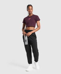 Running Graphic Crop Top - Depth Purple
