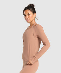 Elevate Long Sleeve Top - Autumn Brown