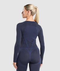Apex Contrast Long Sleeve Top - Heavy Blue/Force Blue