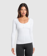 Rest Day Buttery Soft Long Sleeve Top - White