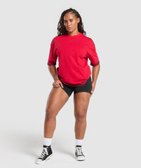 Gains Washed Heavyweight Cotton T-Shirt - Conditioning Red/Sets Red