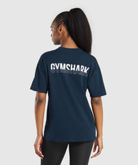 Fraction Oversized T-Shirt - Navy