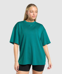 Mesh Graphic Oversized T-Shirt - Functional Teal
