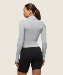 everywear Long Sleeve Ribbed Turtle Neck - Ice Grey