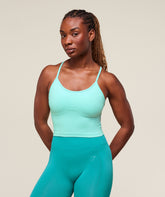 Energised Seamless Crop Top - Pop Turquoise
