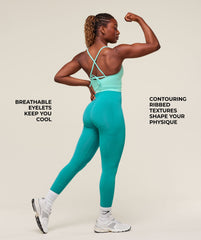 Energised Seamless Crop Top - Pop Turquoise