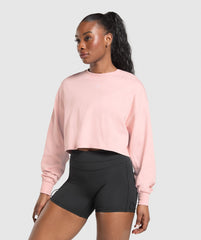 Wordmark Graphic Long Sleeve Top - Lift Pink