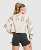 Wordmark Graphic Long Sleeve Top - Pebble Grey