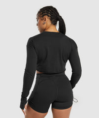 Lifting Long Sleeve Crop Top - Black
