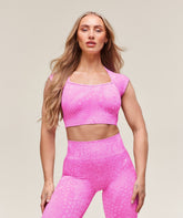 Adapt X Whitney Animal Seamless Crop Top - Sour Pink/Vibrant Pink