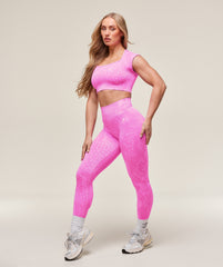 Adapt X Whitney Animal Seamless Crop Top - Sour Pink/Vibrant Pink