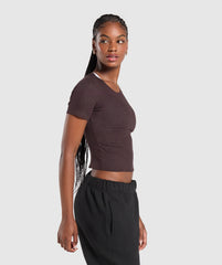 Rib T-Shirt - Brown Marl