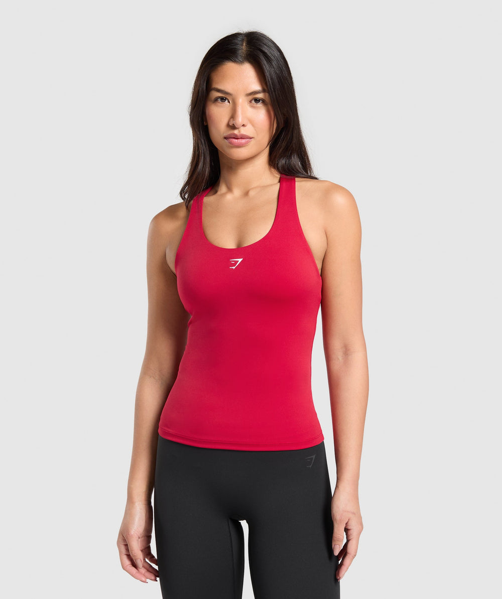 Everyday Racer Back Tank With Shelf - Carmine Red