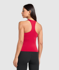 Everyday Racer Back Tank With Shelf - Carmine Red