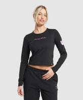 Tattoo Midi Long Sleeve T-Shirt - Black