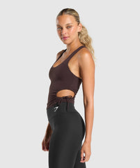 Ruched Side Tank With Shelf - Heritage Brown