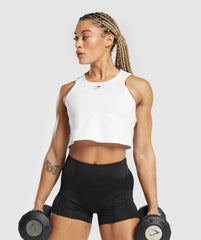 Lifting Essential Cotton Crop Tank - White