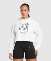 Two Strong Women Midi Long Sleeve Top - White