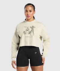 Two Strong Women Midi Long Sleeve Top - Pebble Grey