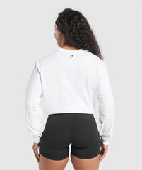 Retro Lifting Long Sleeve T-Shirt - White
