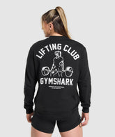 Lifting Club Graphic Long Sleeve Top - Black