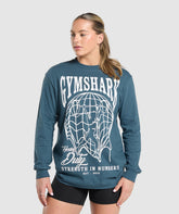 Strength In Numbers Long Sleeve Top - Cargo Blue
