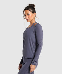 Elevate Long Sleeve Top - Heavy Blue
