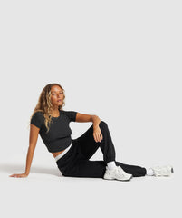 Rib T-Shirt - Midnight Black Marl