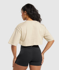 Heavyweight Cotton Crop T-Shirt - Ecru White