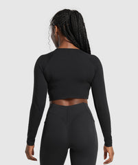 Lifting Essential Long Sleeve Crop Top - Black