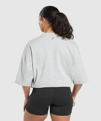 Two Strong Women Oversized T-Shirt - Light Grey Core Marl