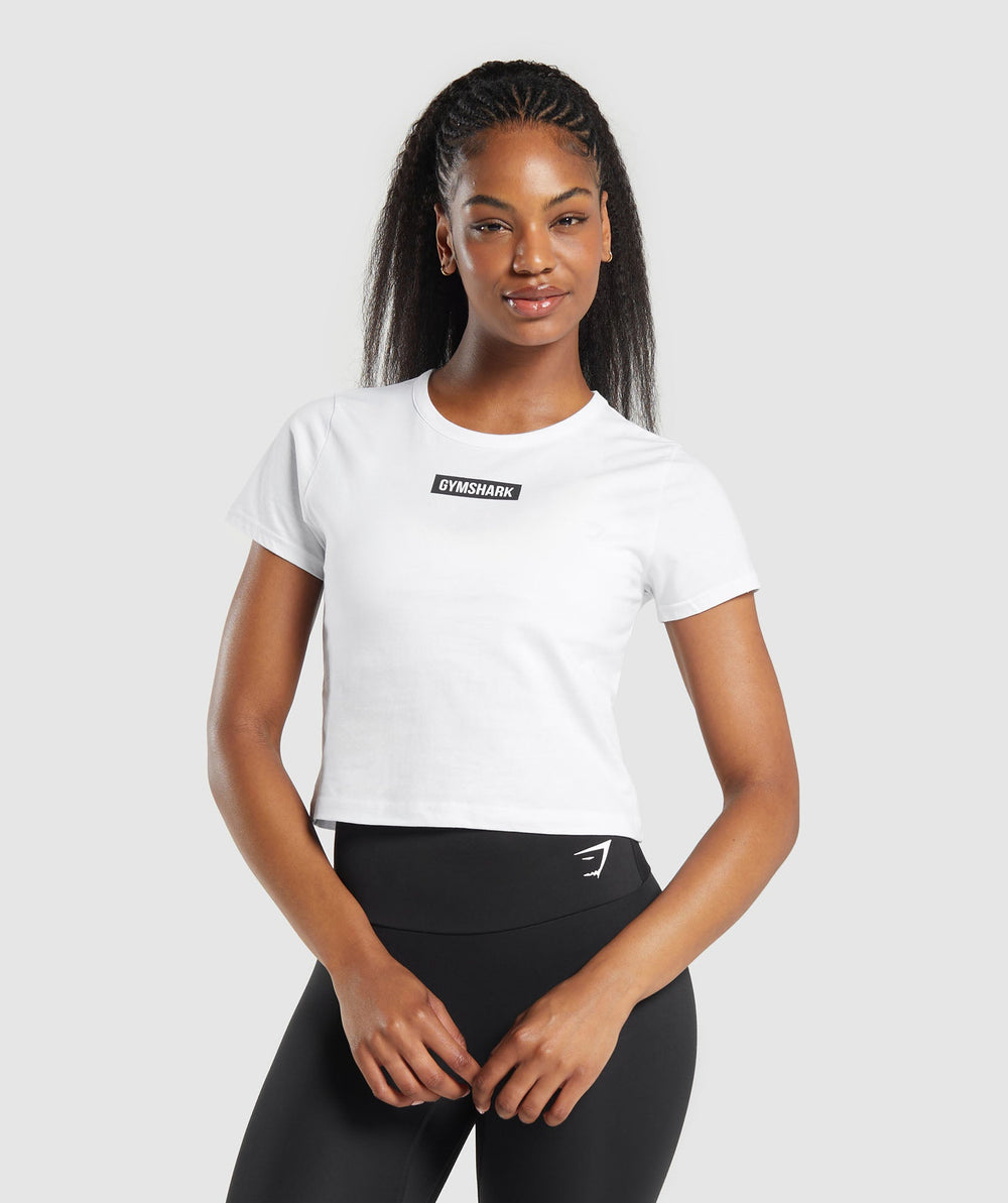 Block Crop Top - White