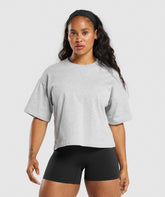 Heavyweight Cotton T-Shirt - Light Grey Marl
