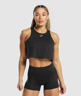 Lifting Essential Cotton Crop Tank - Black