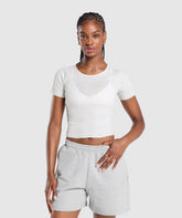Rib T-Shirt - White Marl