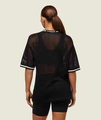 everywear Mesh Layering Tee - Black/Soft White