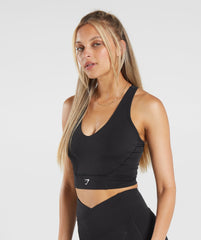 Crop Mesh Tank - Black