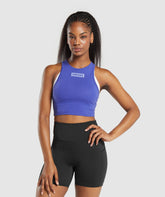Block Crop Tank - Force Blue