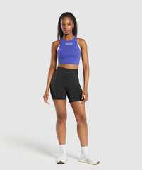 Block Crop Tank - Force Blue
