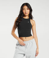 Essential Cotton Midi Tank - Black